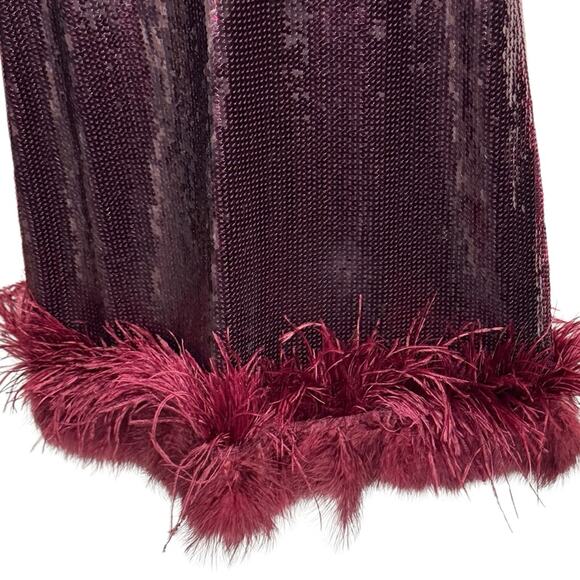 Express Womens Size XL Mini Dress Whimpsygoth Dark Romance Sequins Feather Hem - Picture 5 of 10